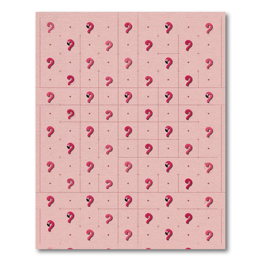 Pink Flamingo Grid Repeating Pattern Rug