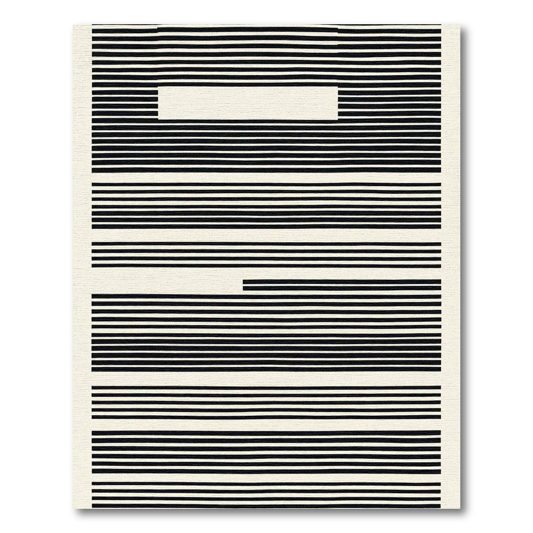 Striped Black White Space Rug