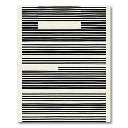 Striped Black White Space Rug