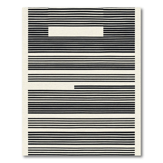 Striped Black White Space Rug