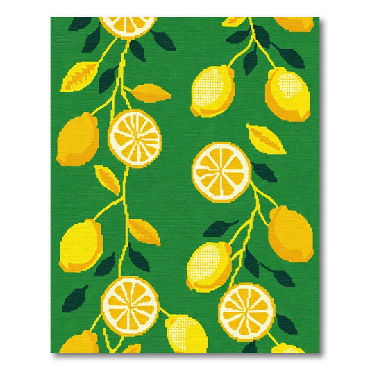 Sunny Yellow Lemon Branch Design Rug