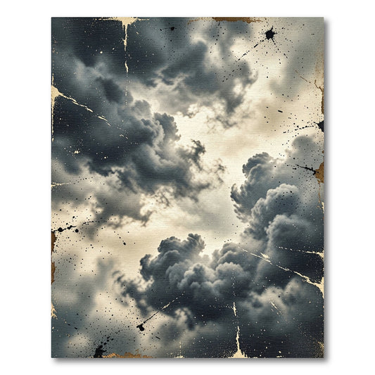Stormy Sky Textured Gold Artistic Abstract Rug