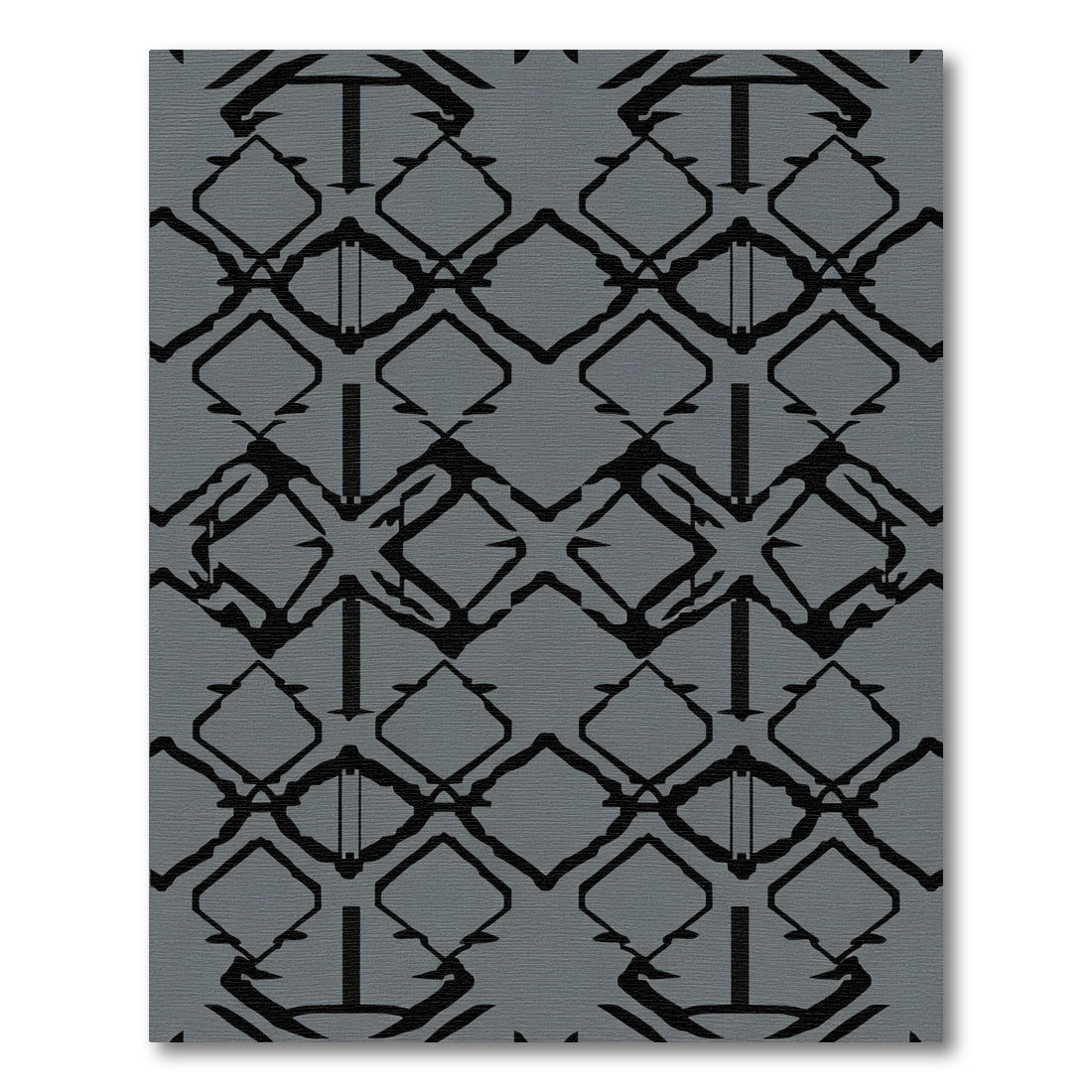 Dark Gray Black Diamond Chain Rug