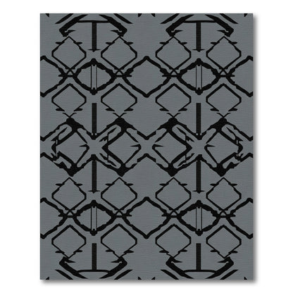 Dark Gray Black Diamond Chain Rug