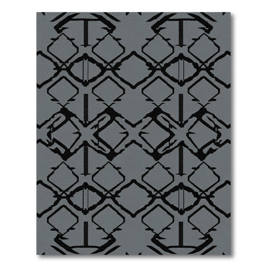 Dark Gray Black Diamond Chain Rug