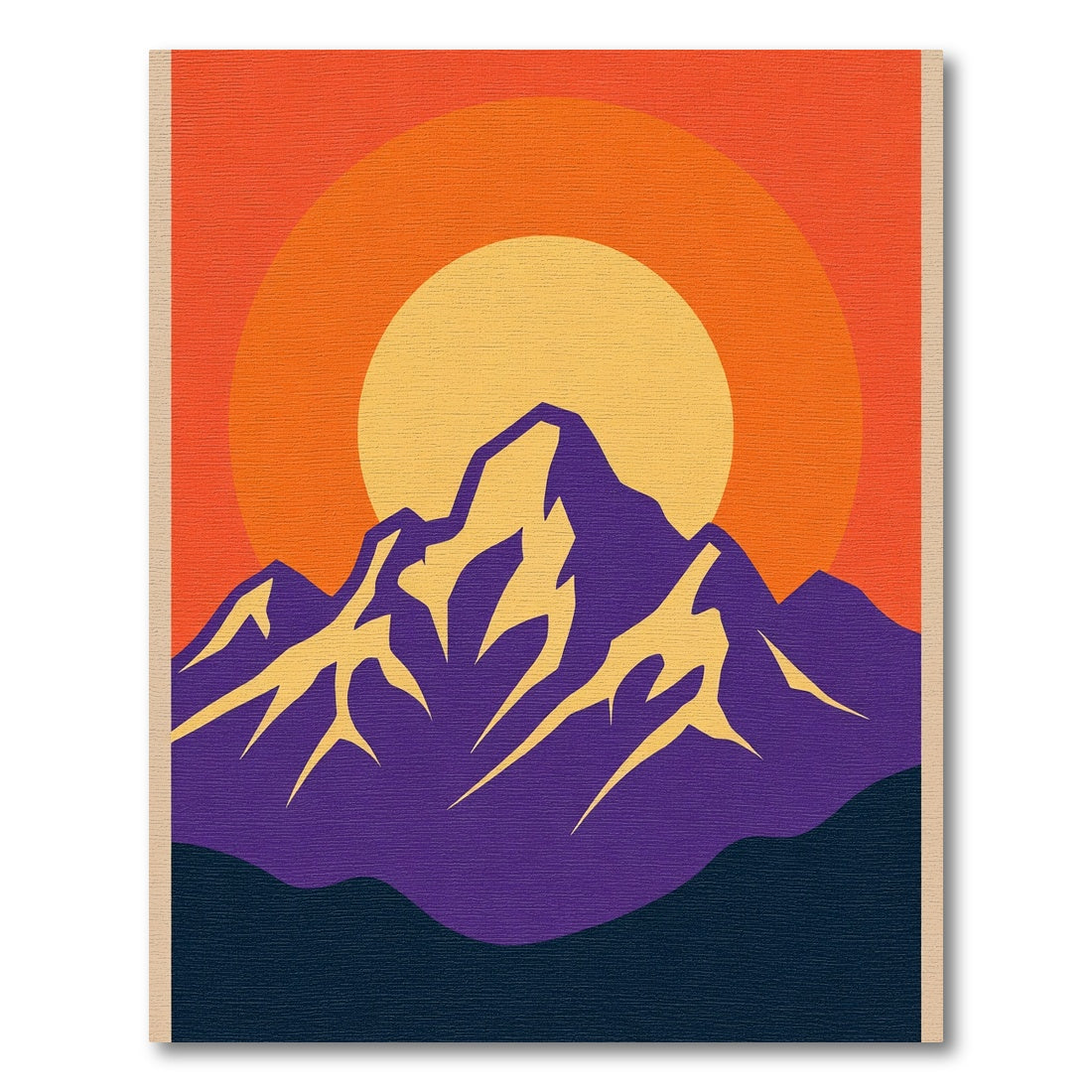 Vivid Sunset Mountain Landscape Rug