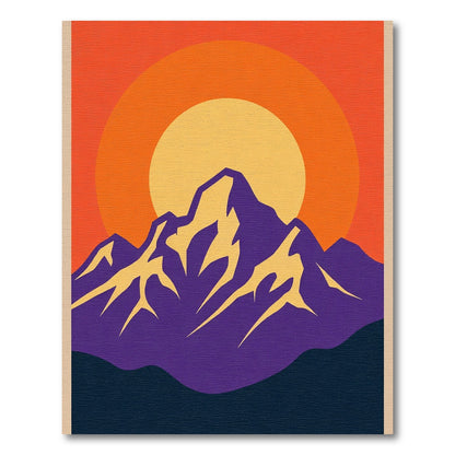 Vivid Sunset Mountain Landscape Rug