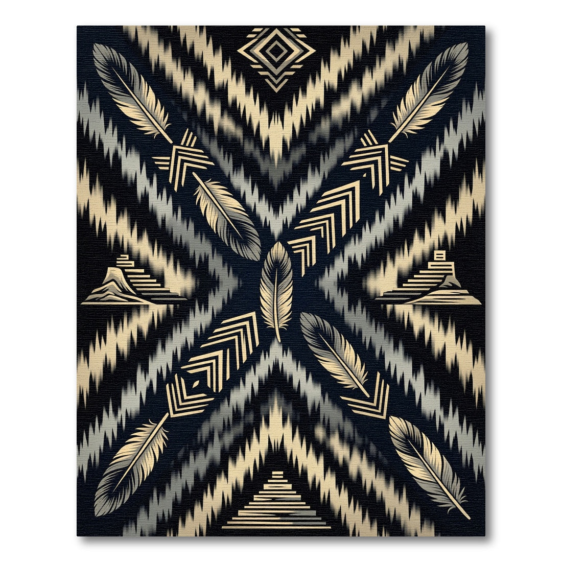 Golden Feather Summit Abstract Rug