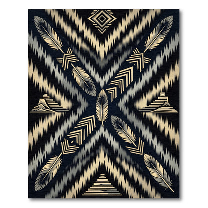 Golden Feather Summit Abstract Rug