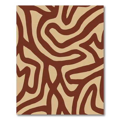 Terra Cotta Abstract Organic Waves Rug