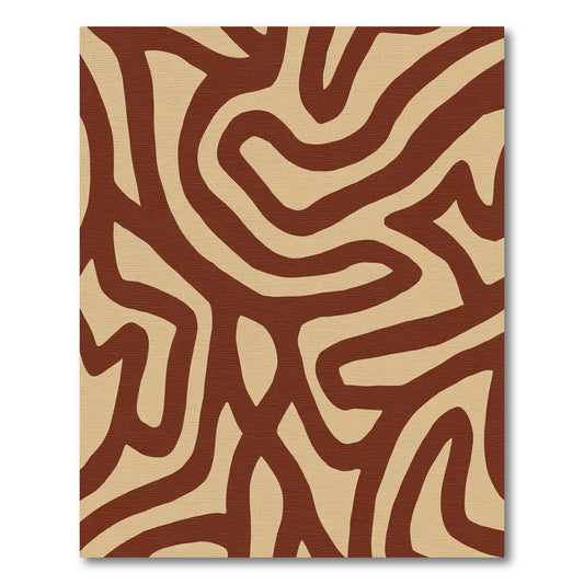 Terra Cotta Abstract Organic Waves Rug