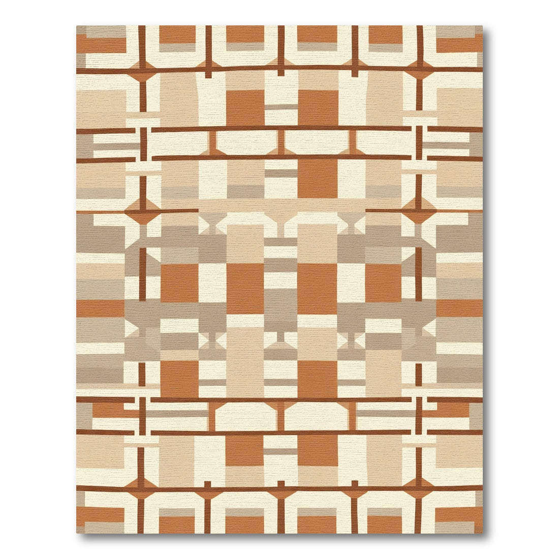 Earthy Tones Geometric Accordion Rug