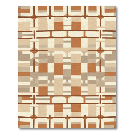 Earthy Tones Geometric Accordion Rug