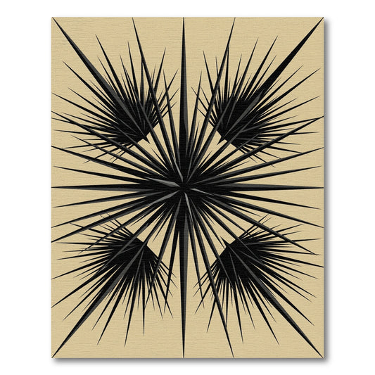 Bold Black Sunburst Geometric Area Rug
