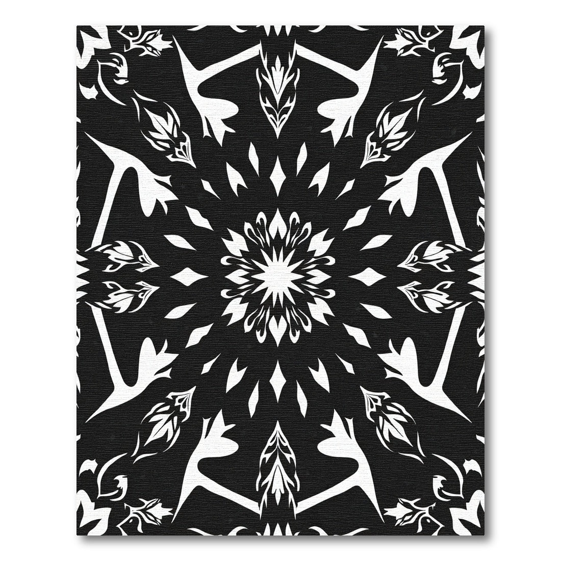 Monochromatic Floral Sunburst Medallion Rug