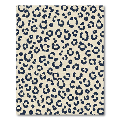 Cream Navy Spotted Leopard Rug