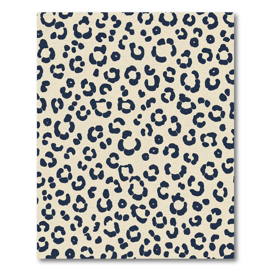 Cream Navy Spotted Leopard Rug