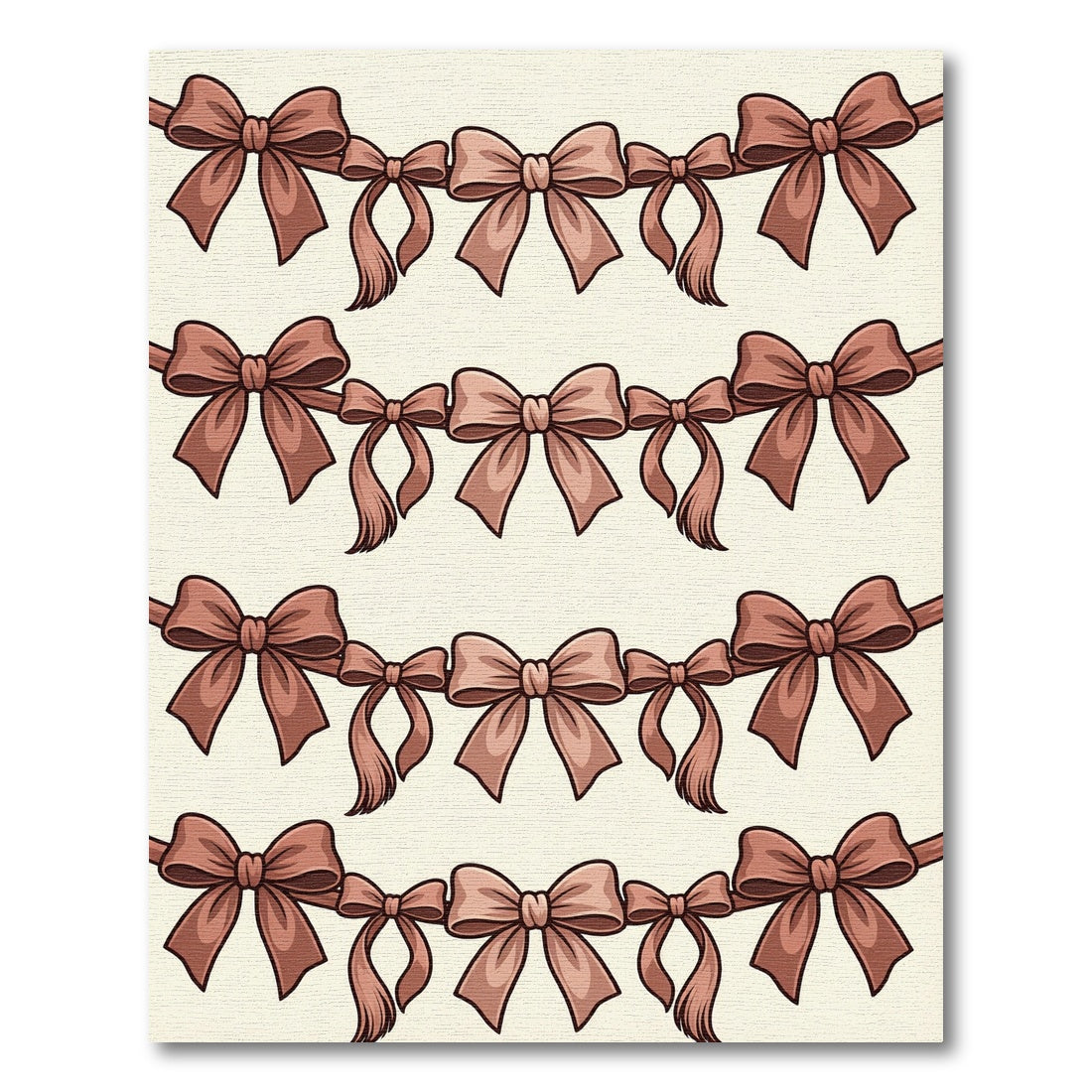 Elegant Taupe Ribbon Bow Garland Rug