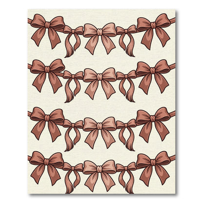 Elegant Taupe Ribbon Bow Garland Rug