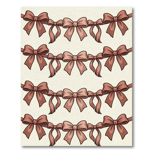 Elegant Taupe Ribbon Bow Garland Rug
