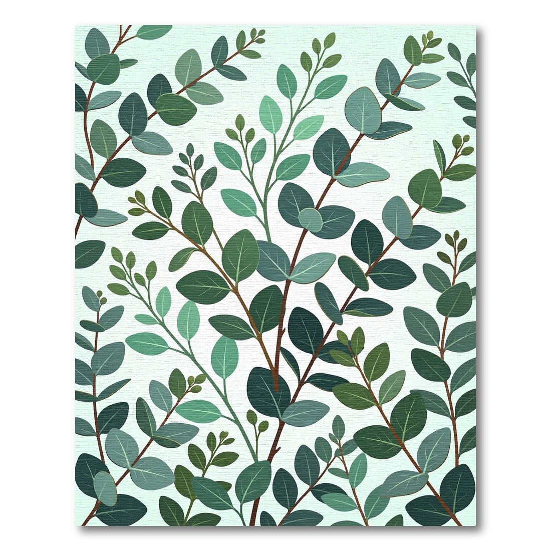 Lush Green Eucalyptus Branch Rug