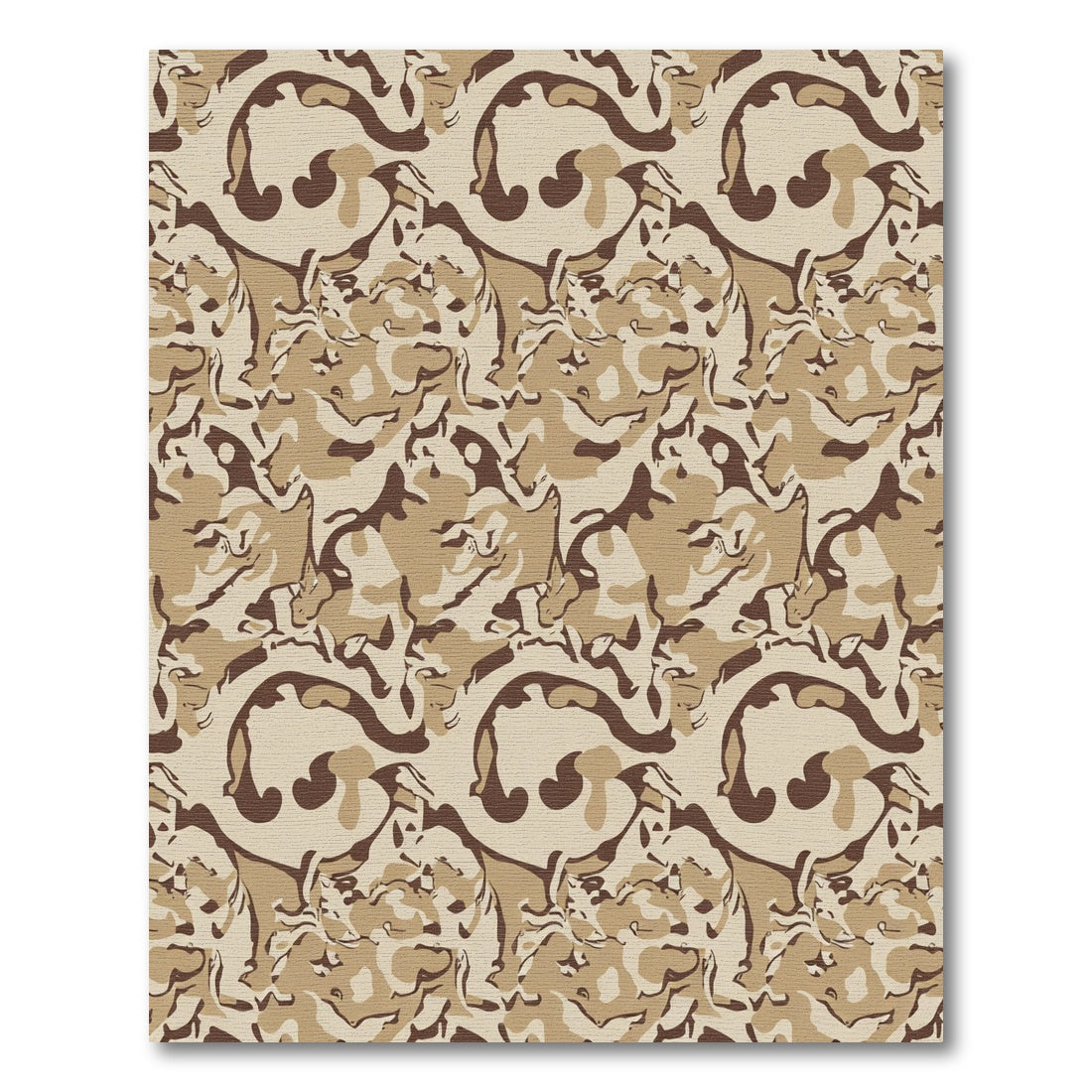Desert Camouflage Swirl Abstract Rug