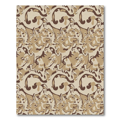 Desert Camouflage Swirl Abstract Rug
