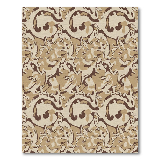 Desert Camouflage Swirl Abstract Rug