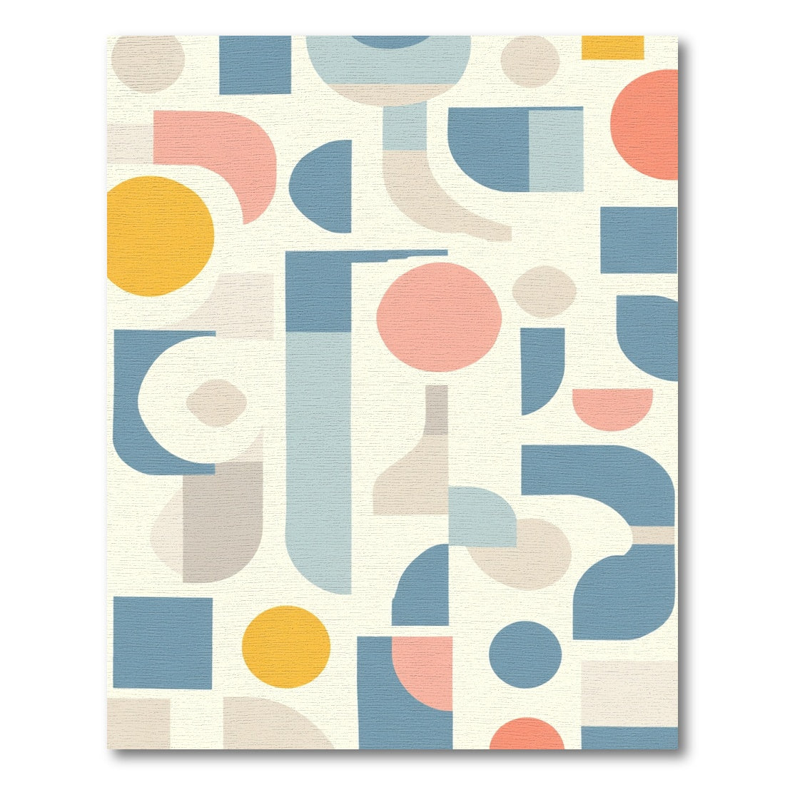 Retro Geometric Shapes Collage Rug