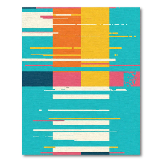Modern Geometric Abstract Color Block Rug
