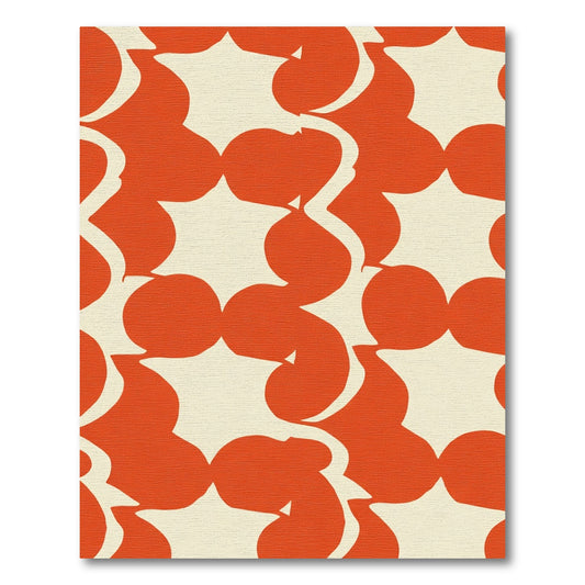Bold Orange Cream Organic Shapes Rug