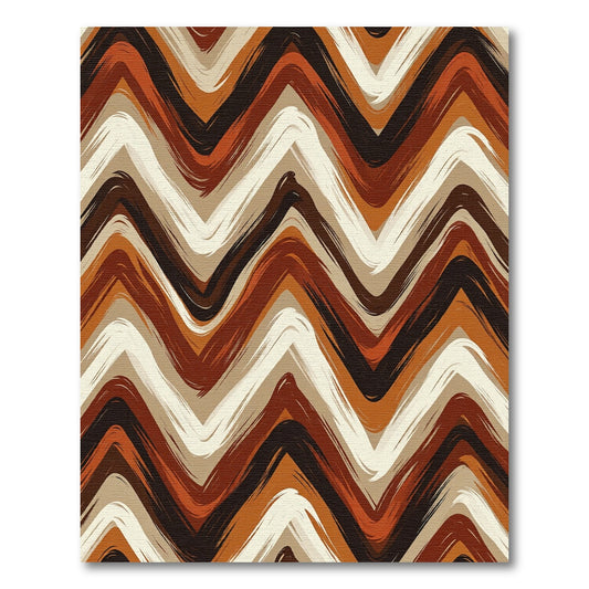 Earthy Tones Brushstroke Chevron Rug