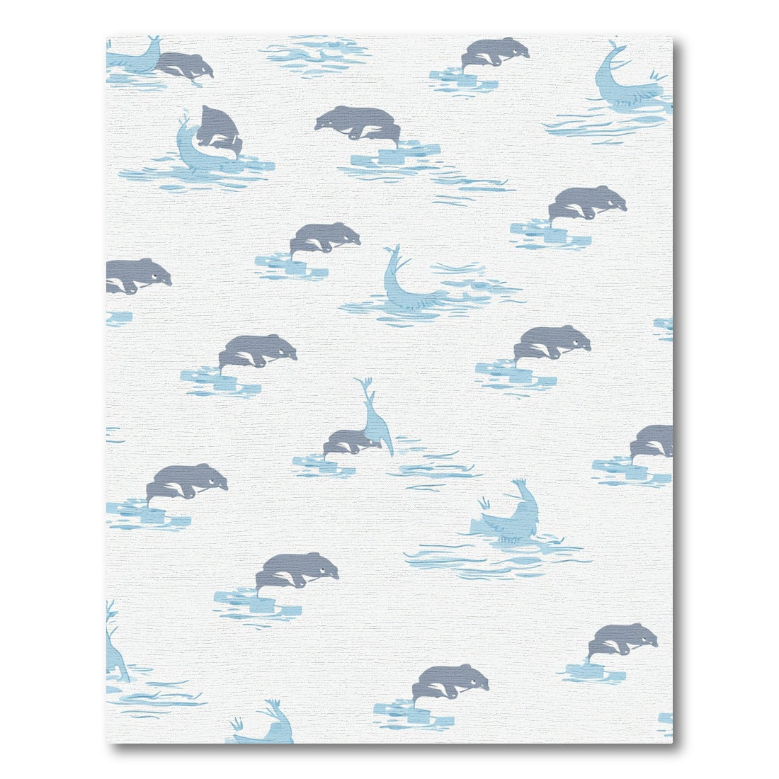 Aqua Seals Leaping Ice Floes Rug
