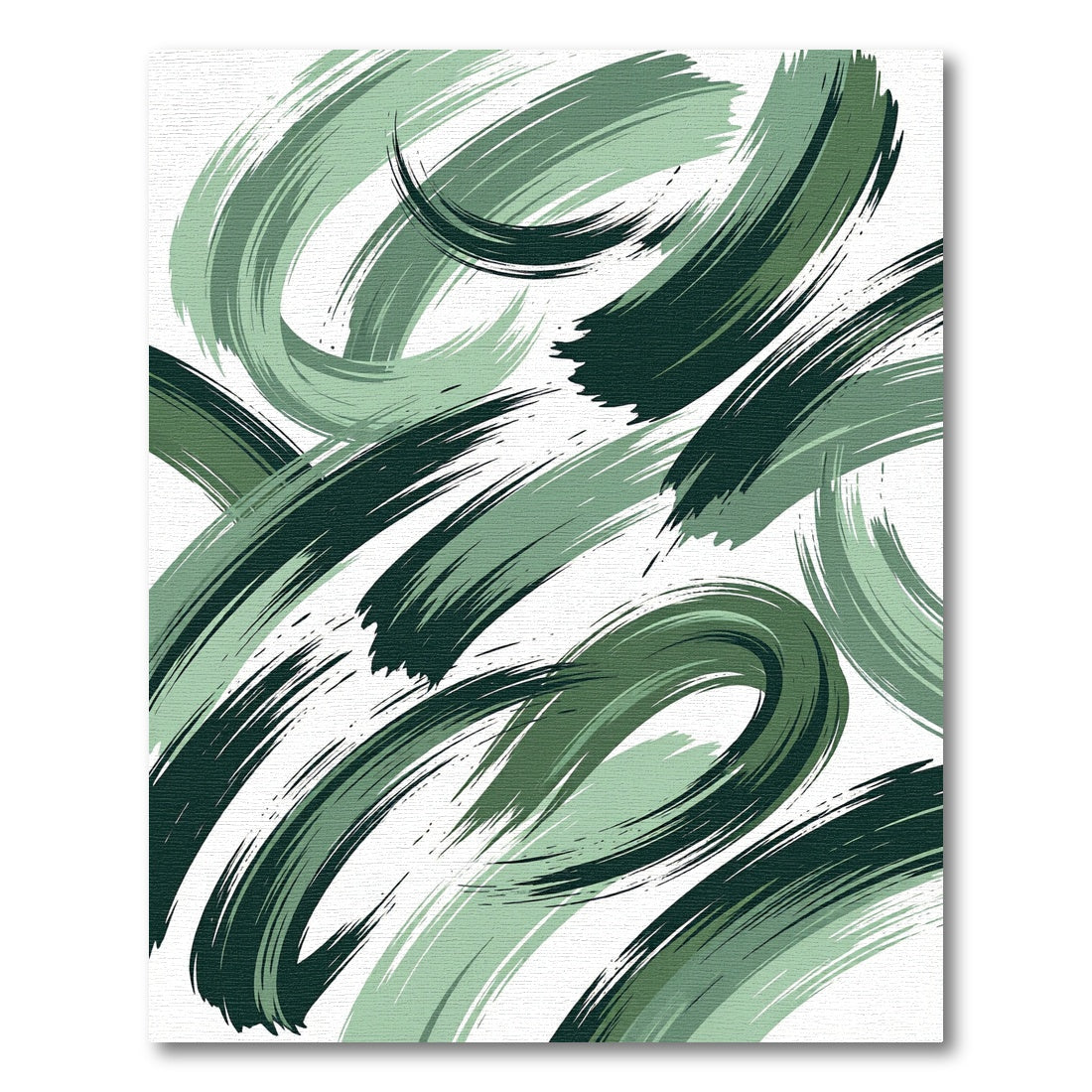 Abstract Swirl Green Brush Stroke Rug