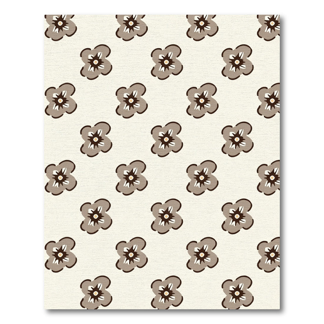 Brown Quatrefoil Floral Medallion Rug