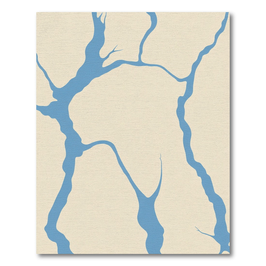 Cream Blue Branch Network Rug