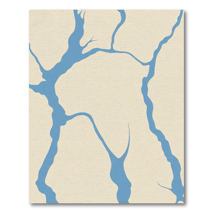 Cream Blue Branch Network Rug
