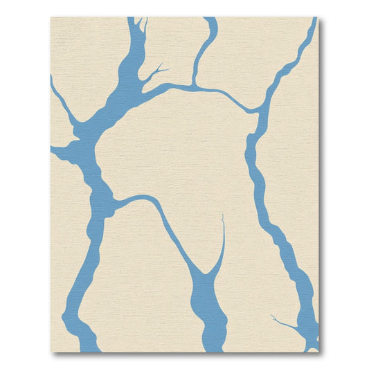 Cream Blue Branch Network Rug