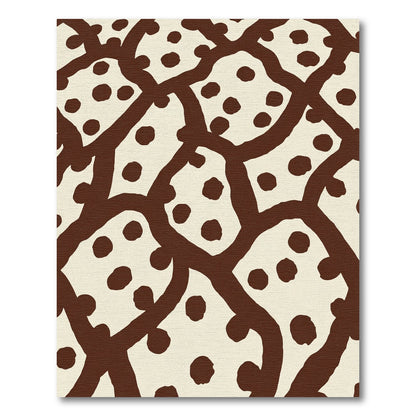 Cream And Brown Intertwined Dots Rug