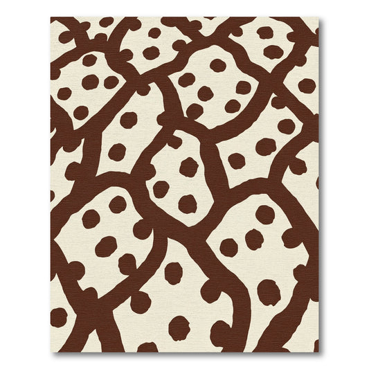 Cream And Brown Intertwined Dots Rug