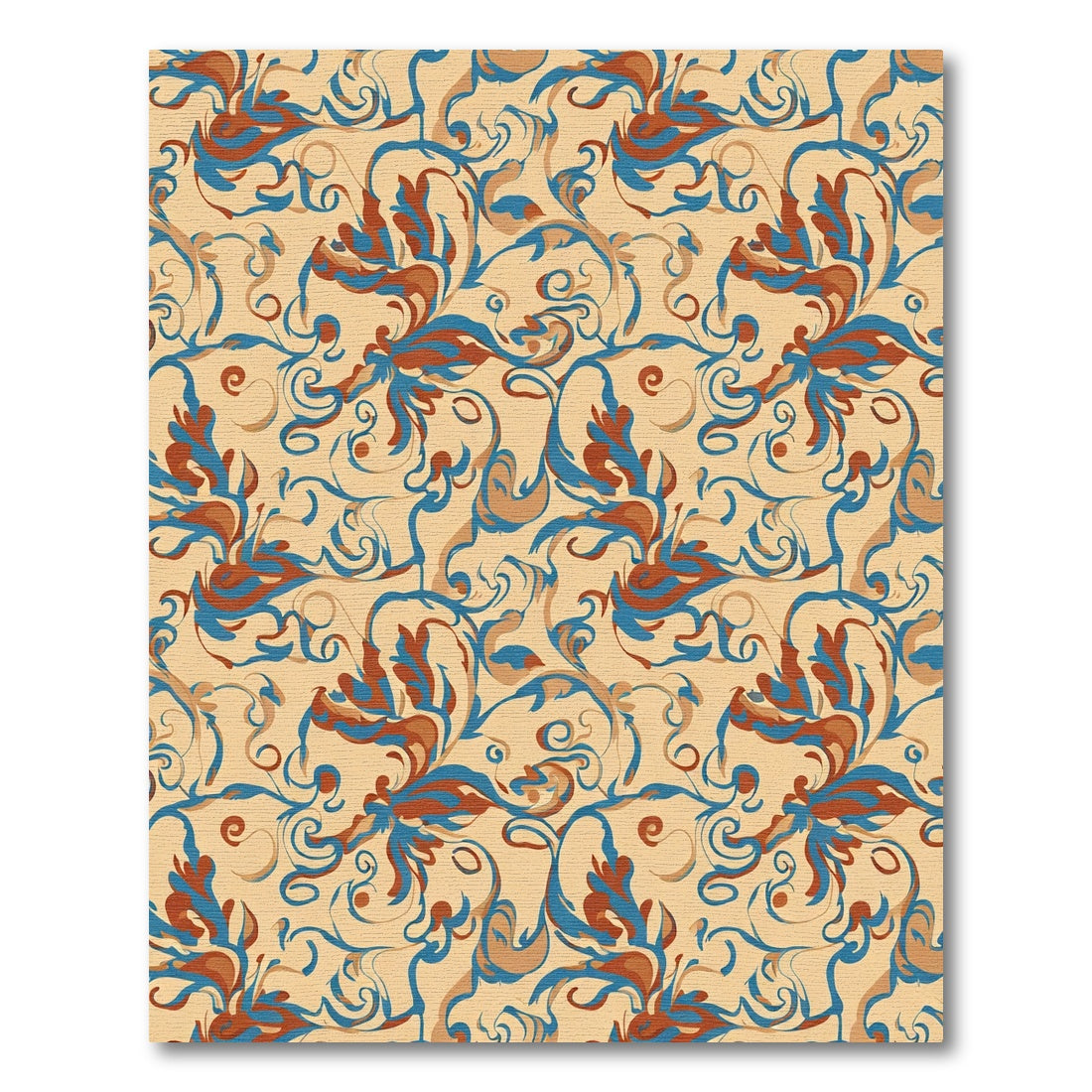 Amber Swirl Floral Vine Art Rug
