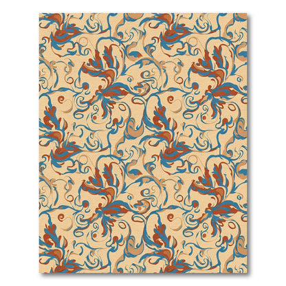 Amber Swirl Floral Vine Art Rug