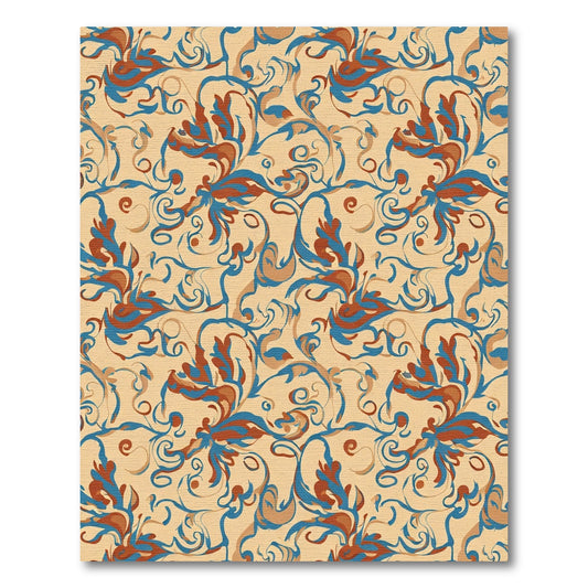 Amber Swirl Floral Vine Art Rug