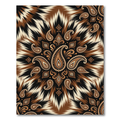 Earthy Bandana Paisley Radiating Burst Rug