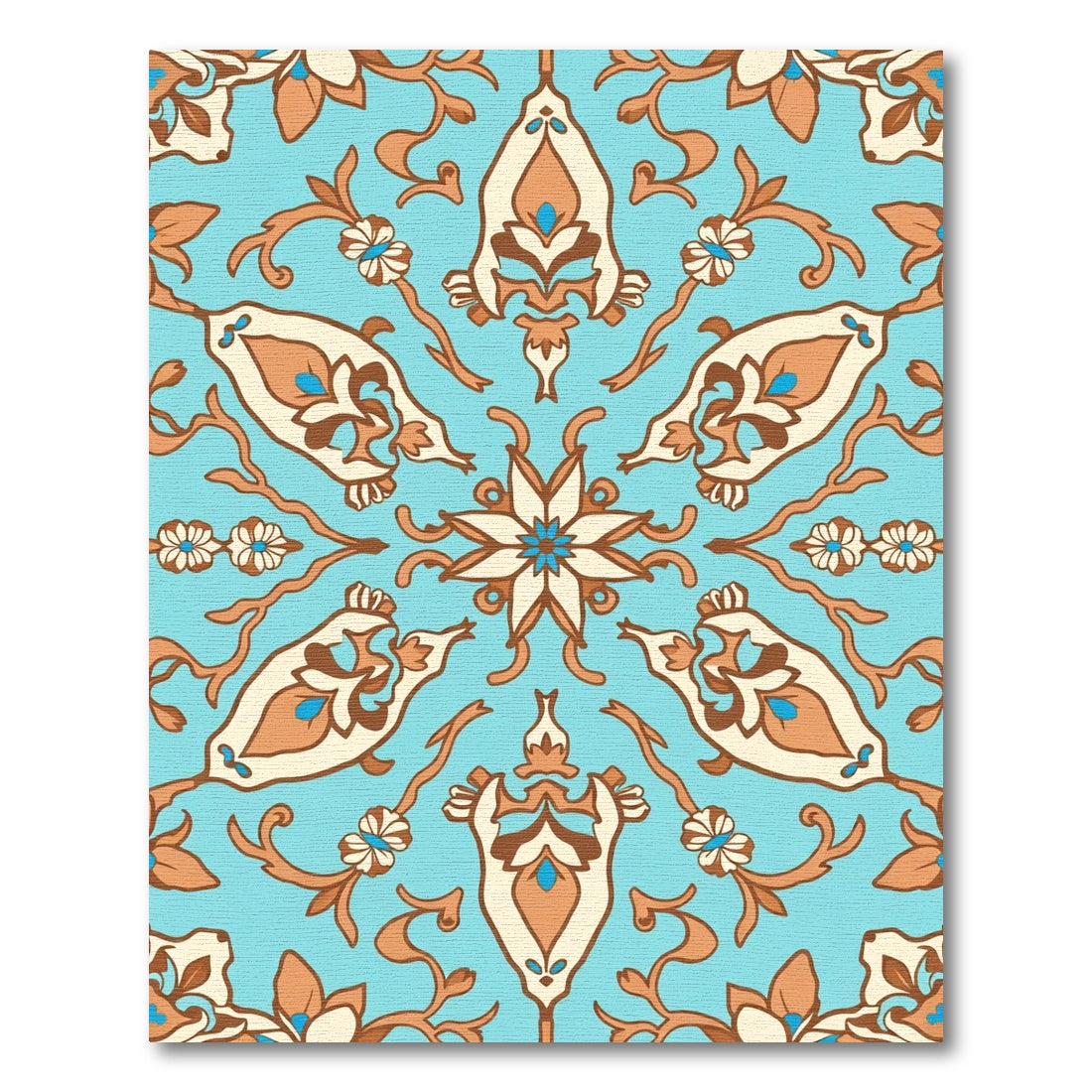 Azure Orange Floral Paisley Medallion Rug