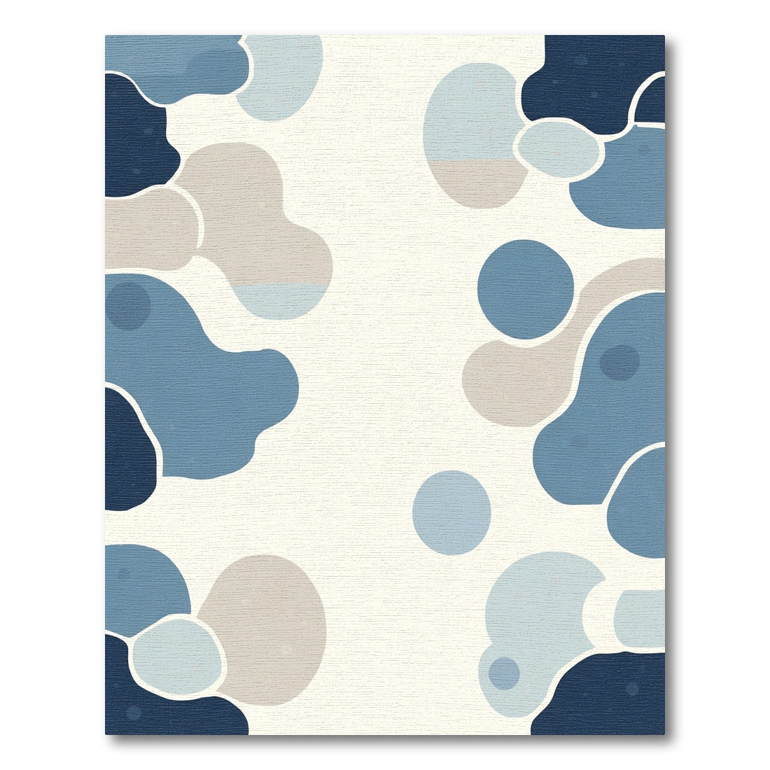 Organic Blue Terra Abstract Shapes Rug
