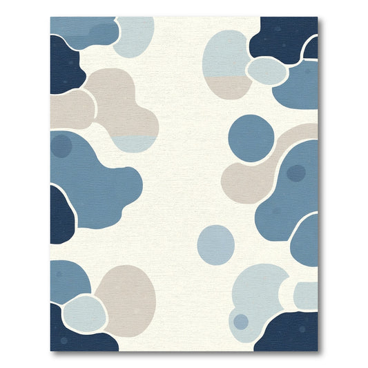 Organic Blue Terra Abstract Shapes Rug
