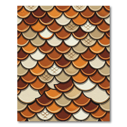 Earthy Tone Scallop Overlay Rug