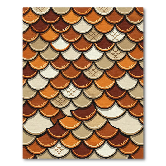 Earthy Tone Scallop Overlay Rug