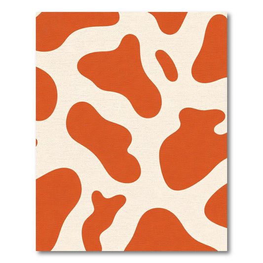 Orange Cream Abstract Spots Rug